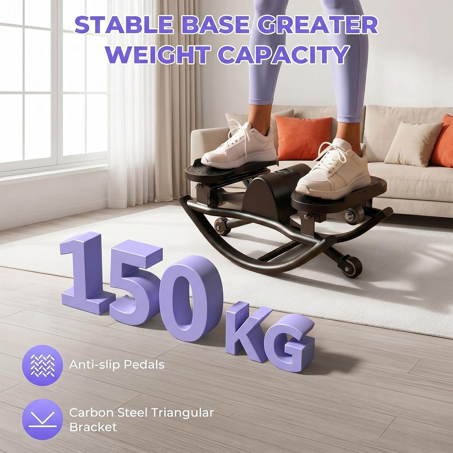 Rock Stepper für Zuhause mit Widerstandsband, Rosa