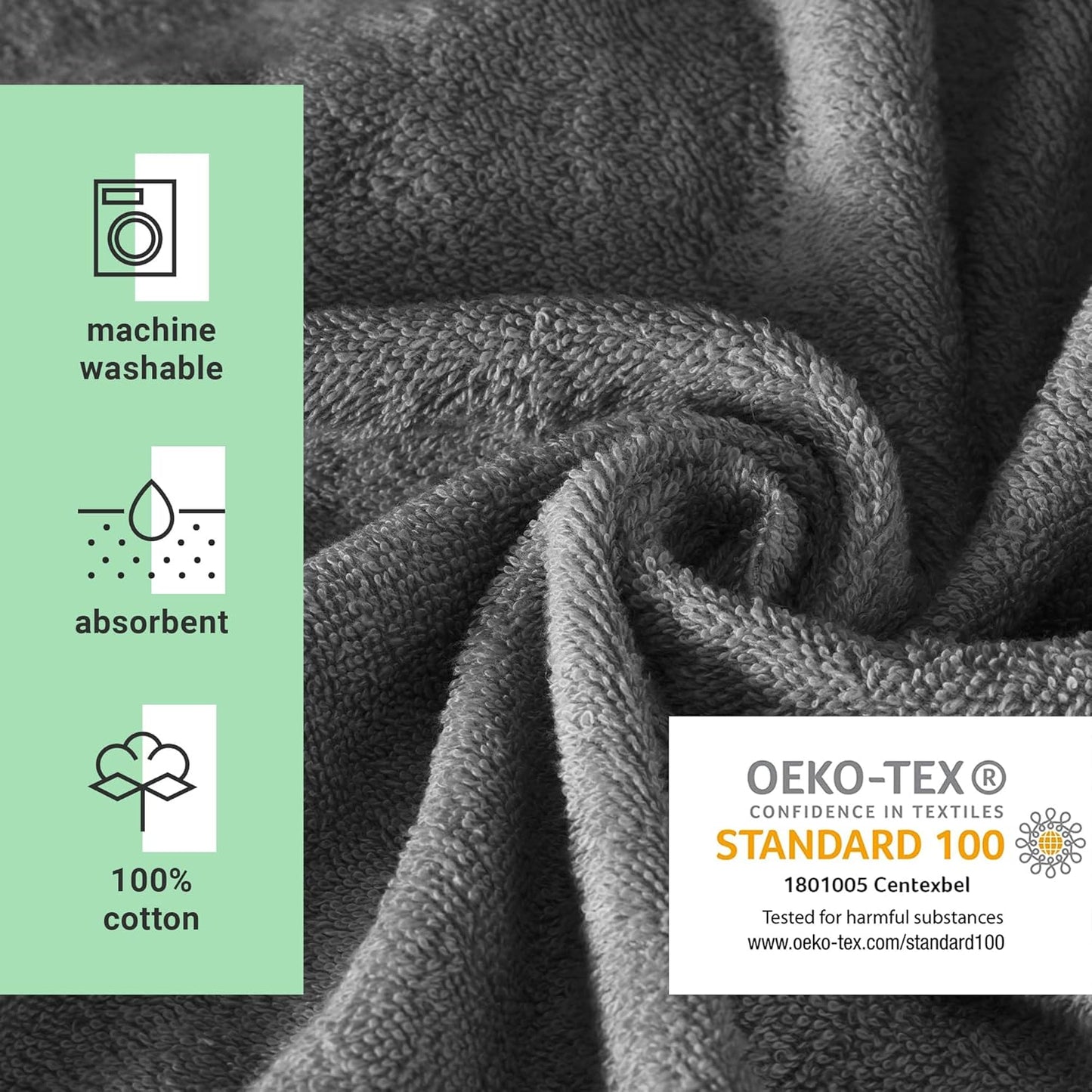 Badeponcho mit Kapuze, L-XL Dunkelgrau