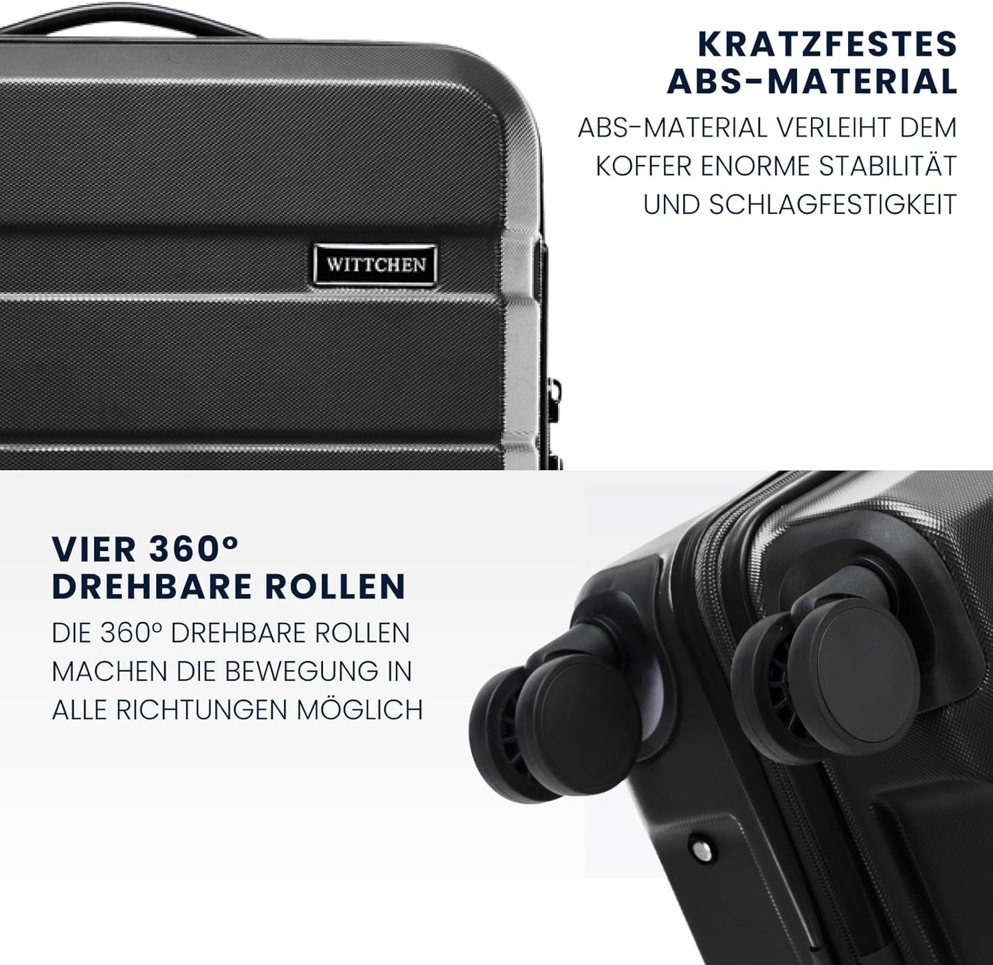 Comodo Line Hartschalenkoffer-Set 3-teilig, Koffer-Set 3tlg. Schwarz