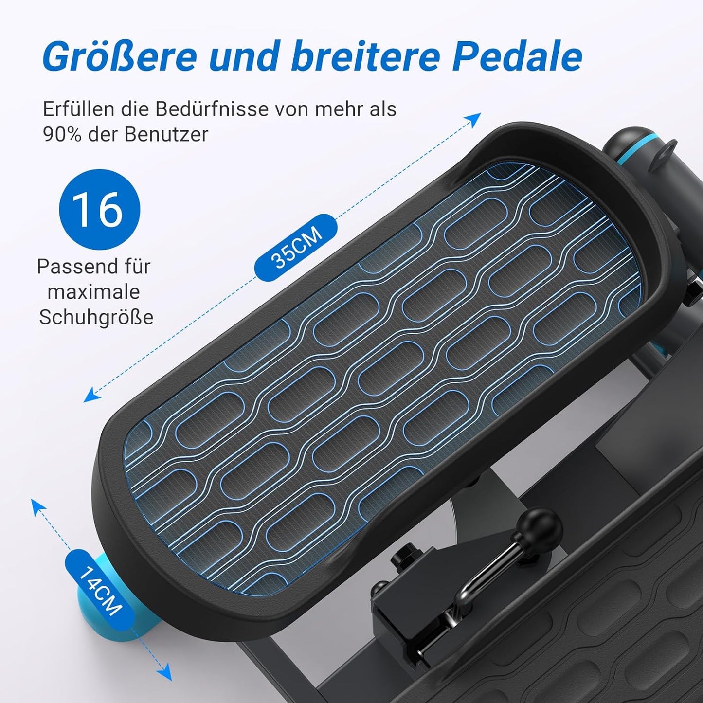 Mini Swing Stepper mit Widerstandsbändern, Schwarz