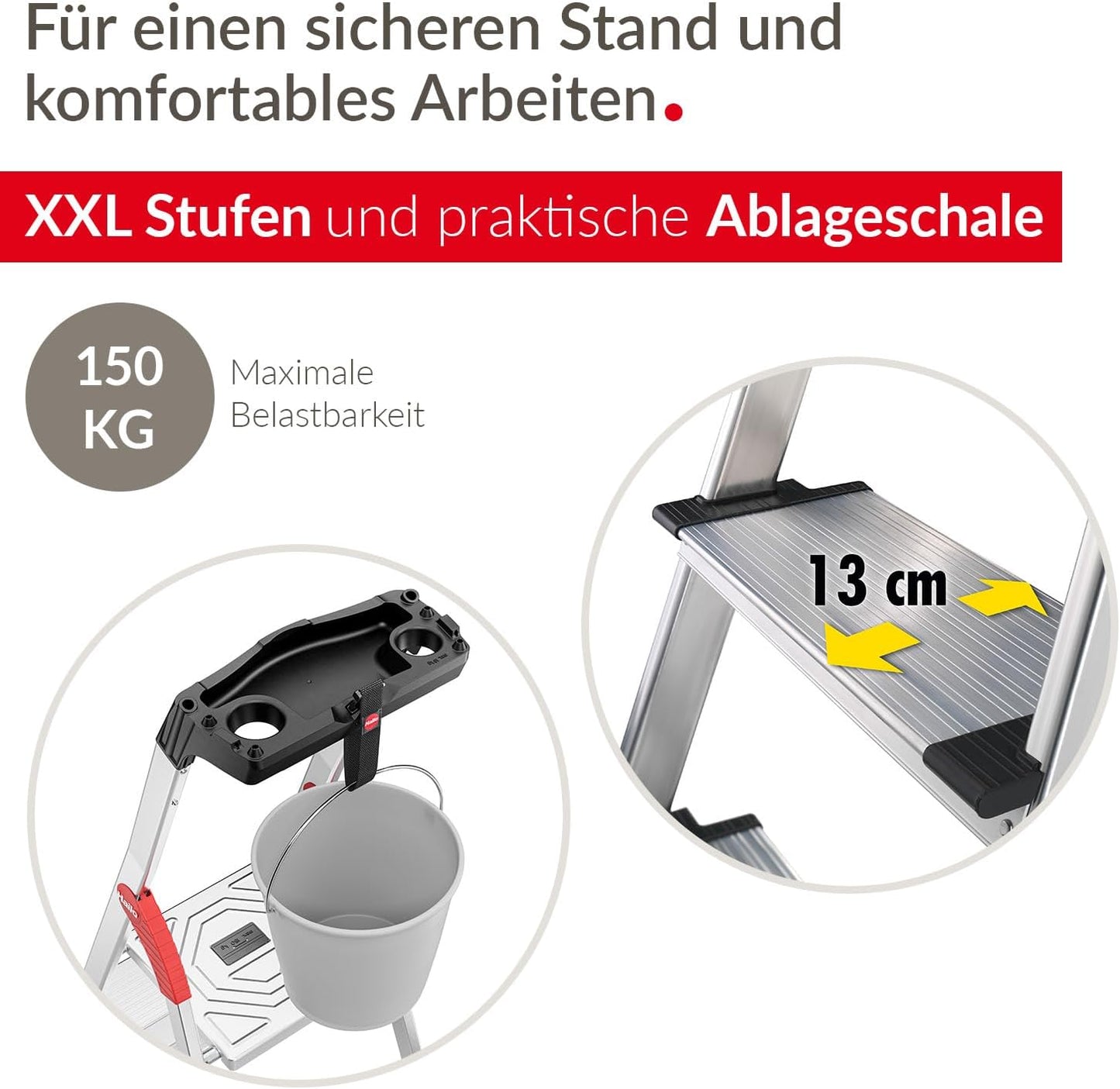 Stehleiter L80 ComfortLine mit EasyClix Garden, 4 Stufen, inkl. EasyClix Garden L