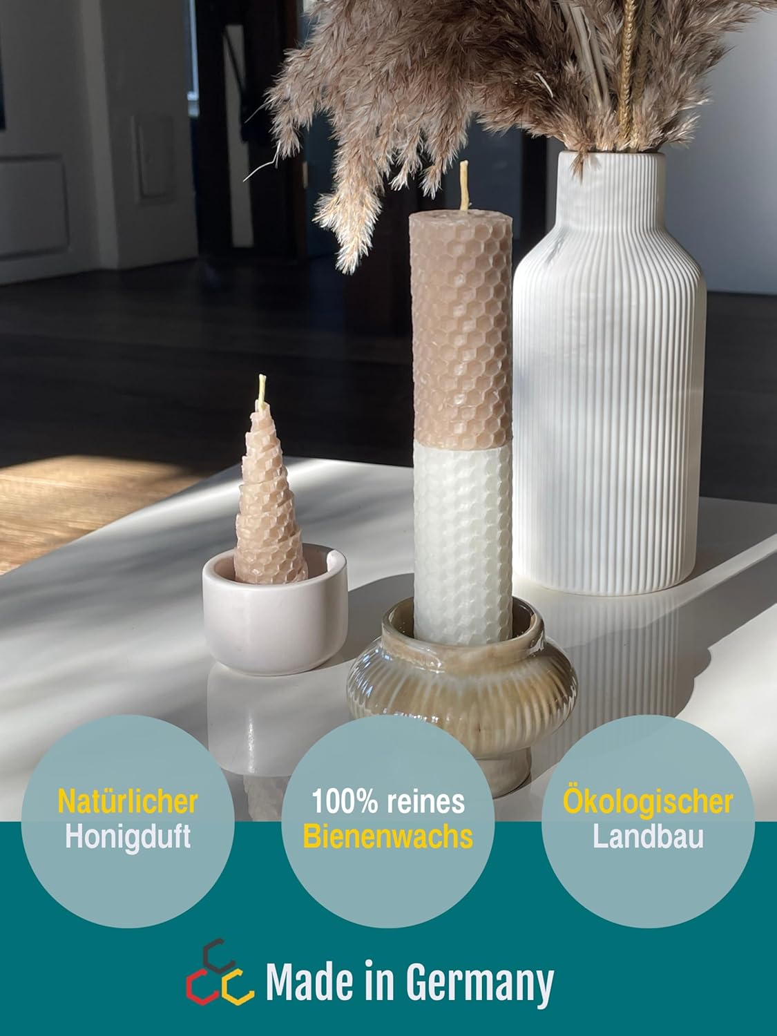 20er Set Bienenwachsplatten für Kerzenherstellung, Beige | 20 X 15 cm