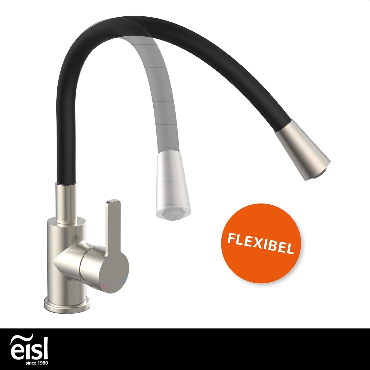 Flexo, Küche Edelstahloptik/Schwarz