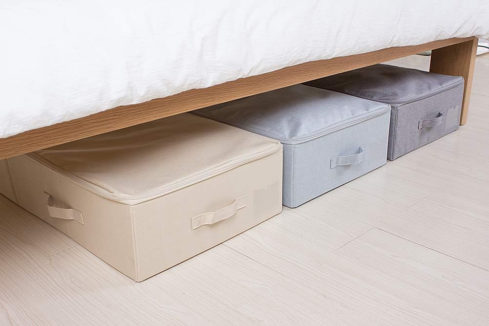 Unterbett-Aufbewahrungsbox, faltbar und mottenfrei, 100*43*18cm Hellgrau