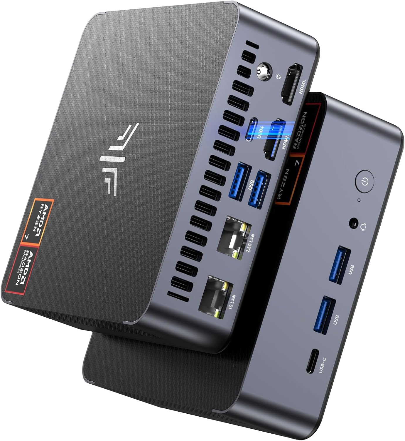 Mini-PC AM21 mit Ryzen 7 und 4K Quad Display, AΜD Ryzen 7 8745HS / 32GB DDR5 1TB SSD