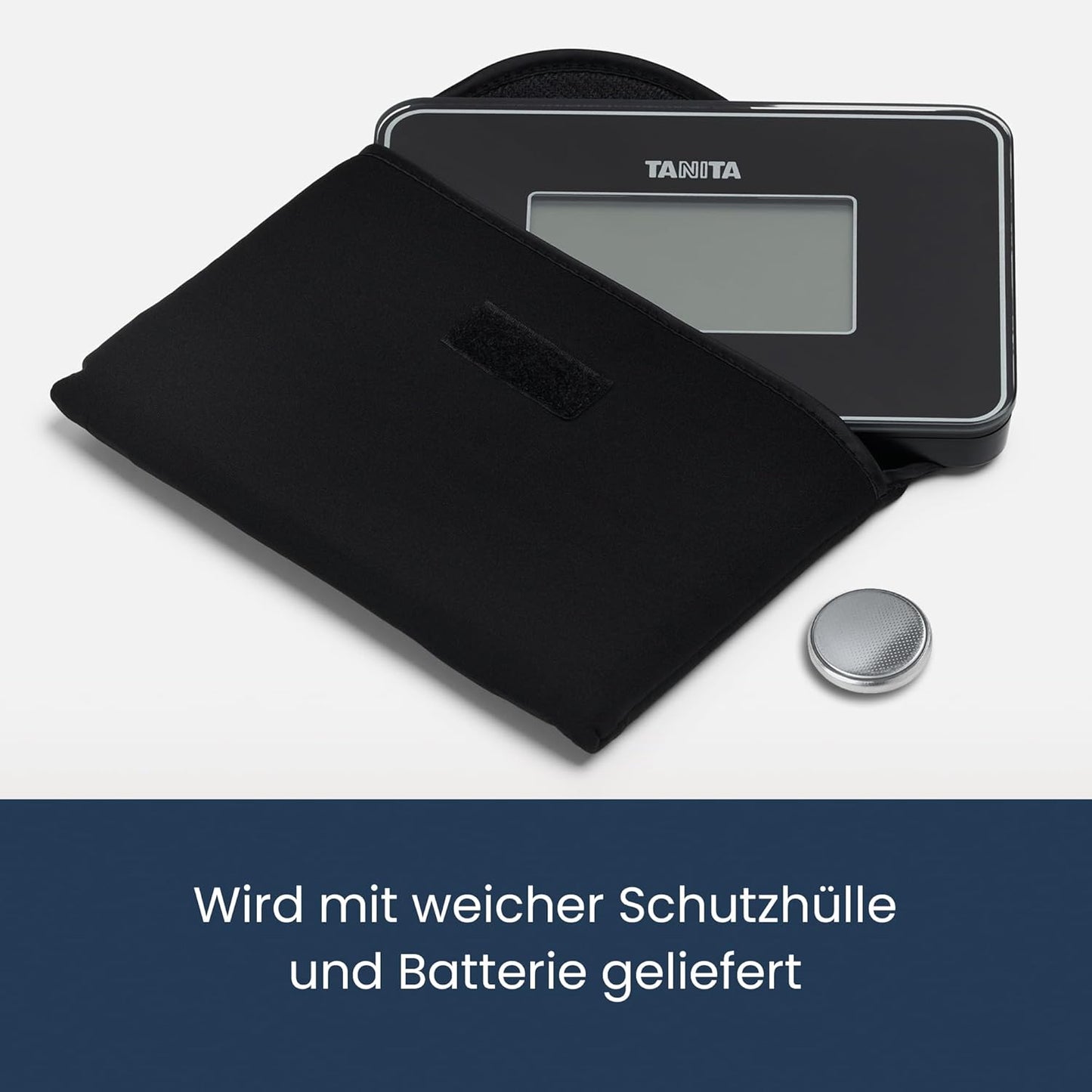 Mini-Personenwaage HD-386 für Reisen & Zuhause, Schwarz