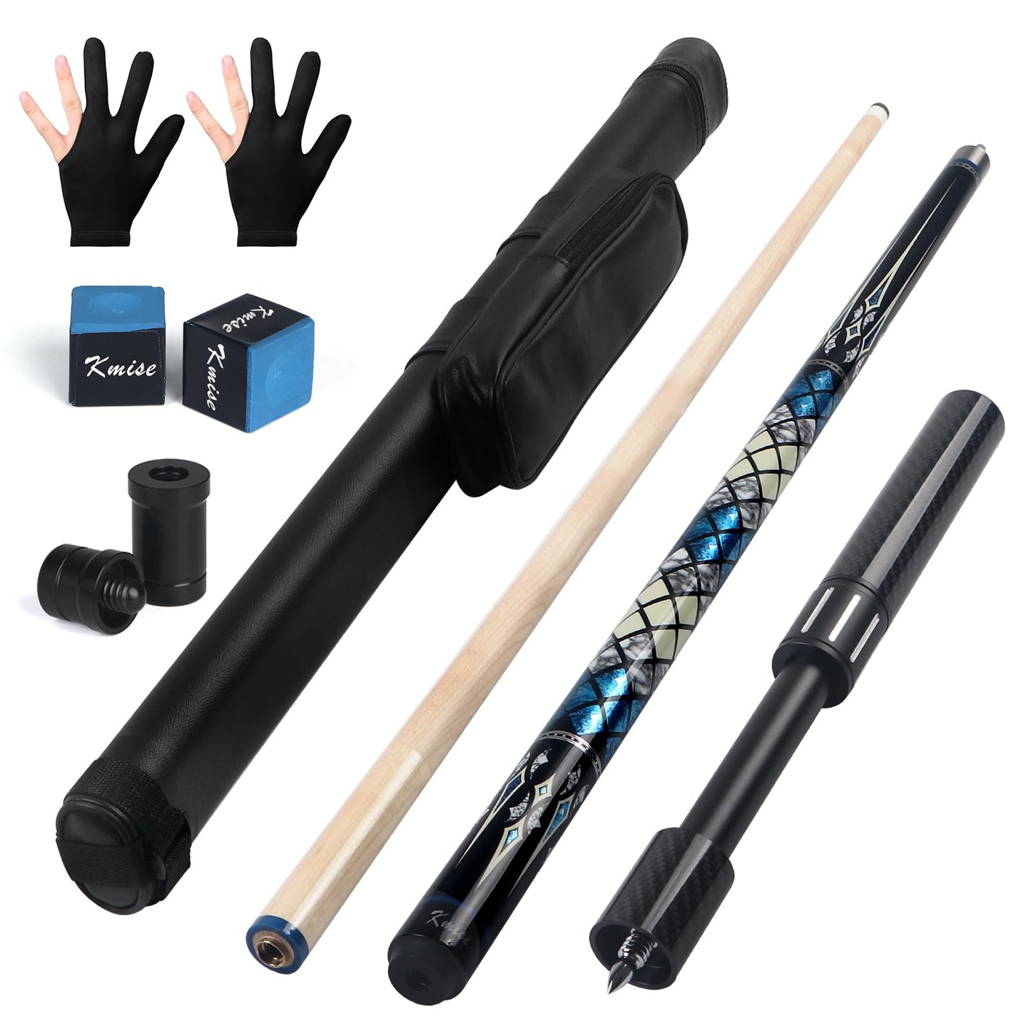 Pool-Queue-Stick Ahorn, 20 Unzen (566g) Blau