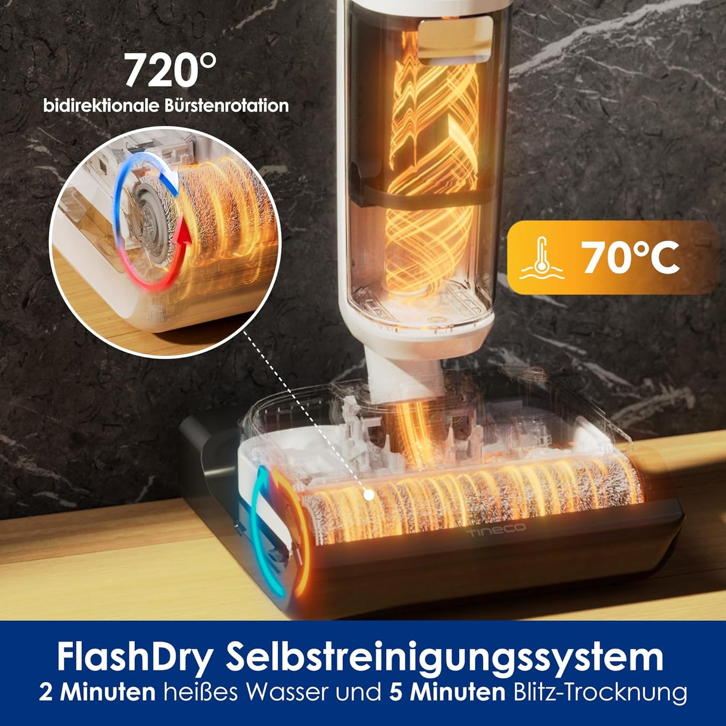 Nass-Trockensauger mit 180°-Flachdesign, Floor One Stretch S6