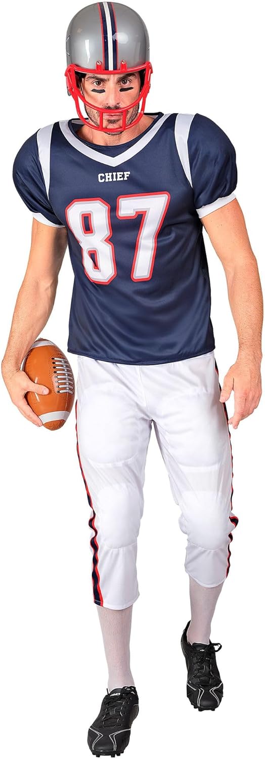 American Football Spieler, S Blau, Weiß