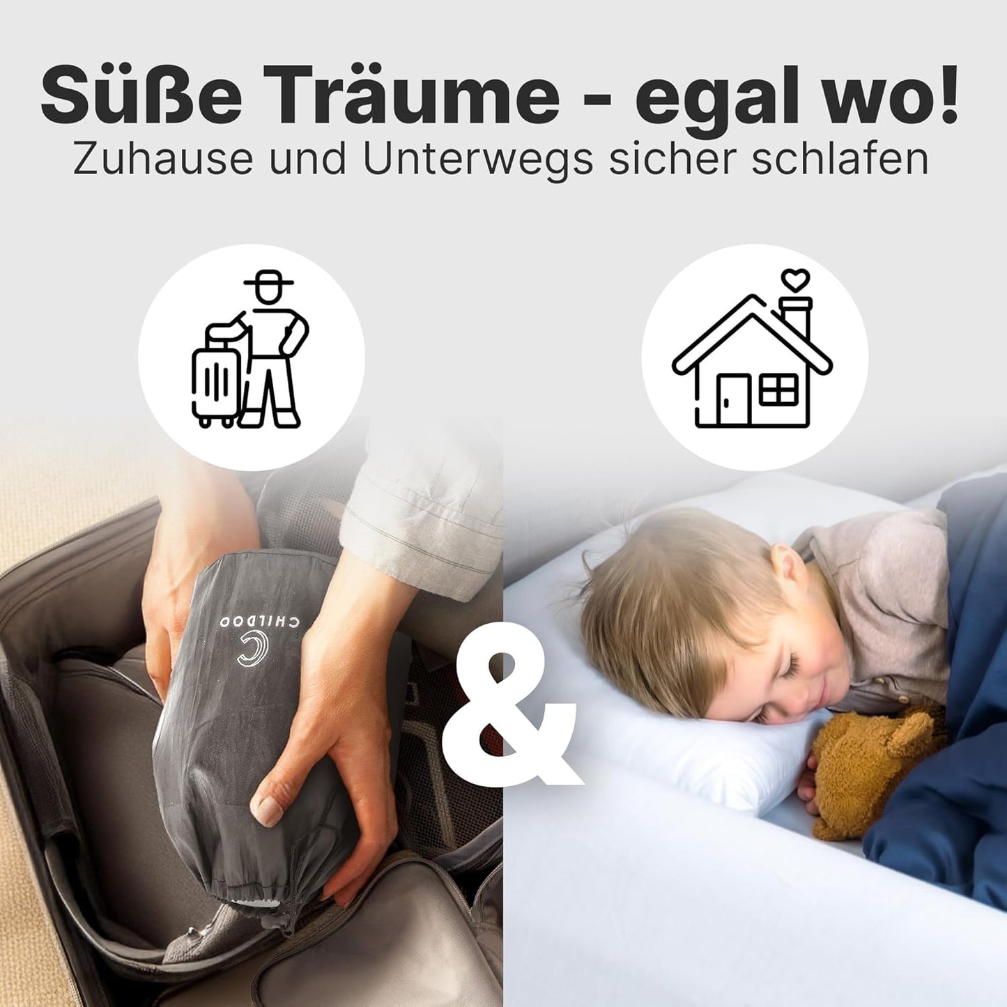 Aufblasbare Reise-Rausfallschutz für Kinder, Einzelpack