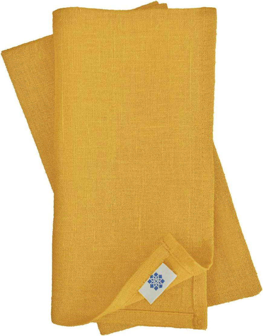 4-teiliges Stoffservietten-Set Hygge, Senfgelb/ Gelb Servietten - 32 x 32cm