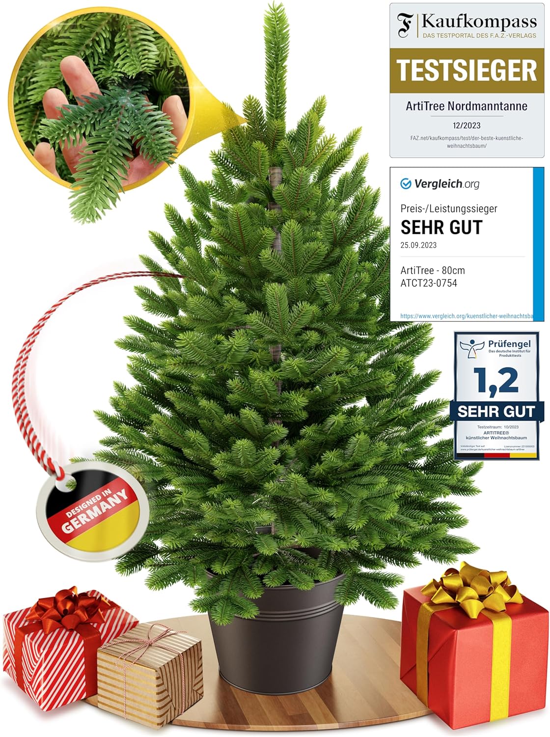 Künstlicher Weihnachtsbaum im Topf, Ohne Beleuchtung, 80 cm