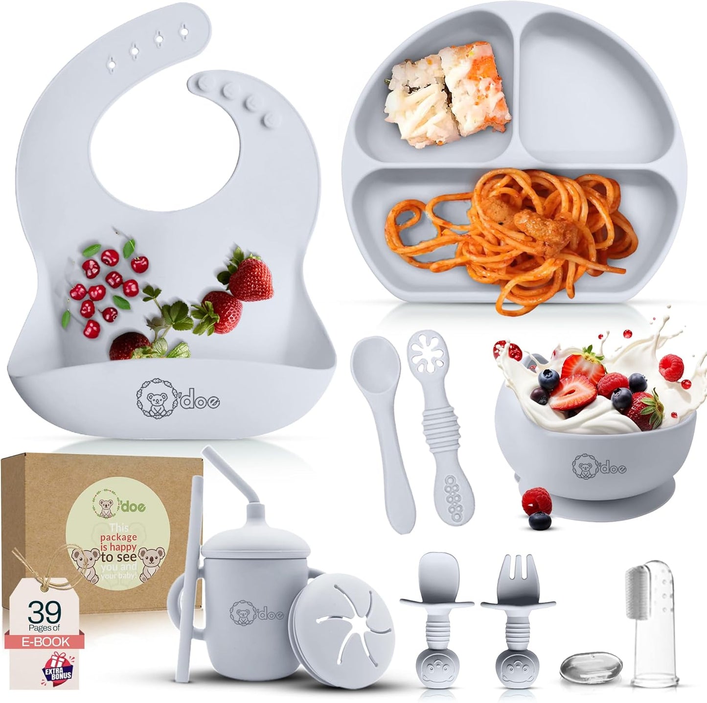 11-teiliges Baby Entwöhnungsset, V1: Essentials Set [11 Pieces] Grau
