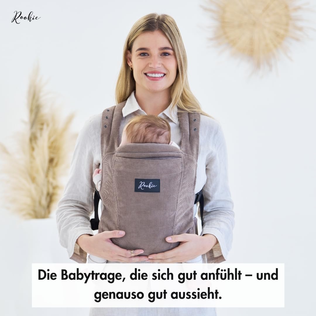 Ergonomische Babytrage ab Geburt bis 2 Jahre, Cord Mocha