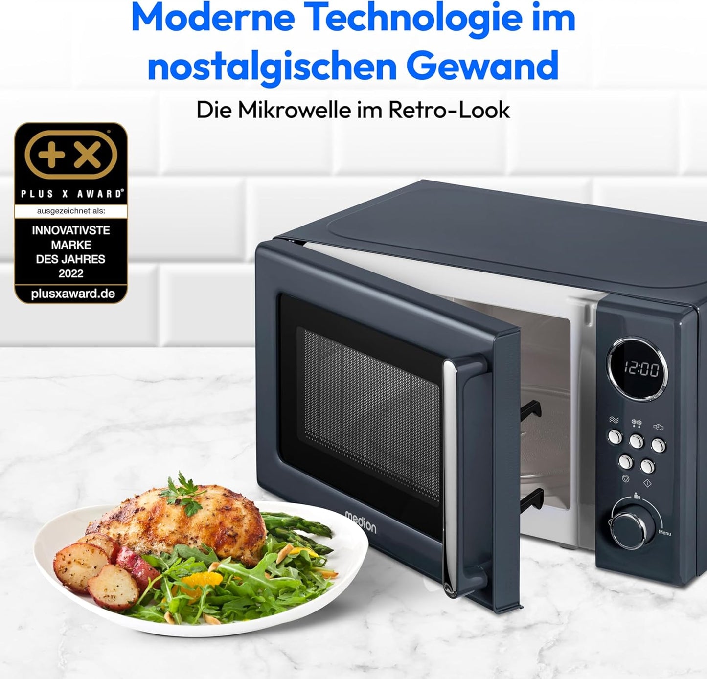 Mikrowelle Retro, Grau