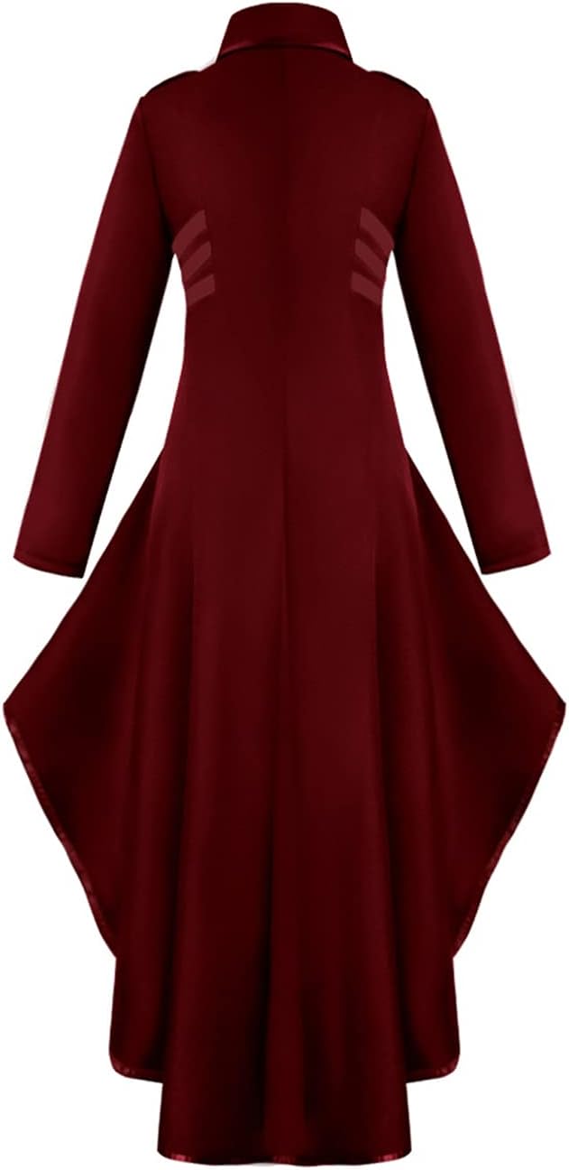 Steampunk Frack Jacke für Damen, Rot XL
