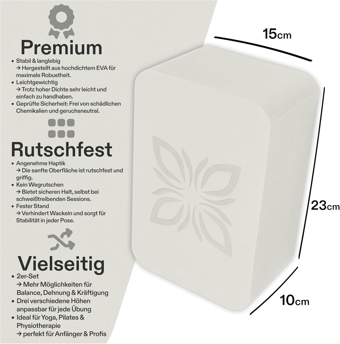 2er-Set Yoga Block, MILKY MARSHMALLOW