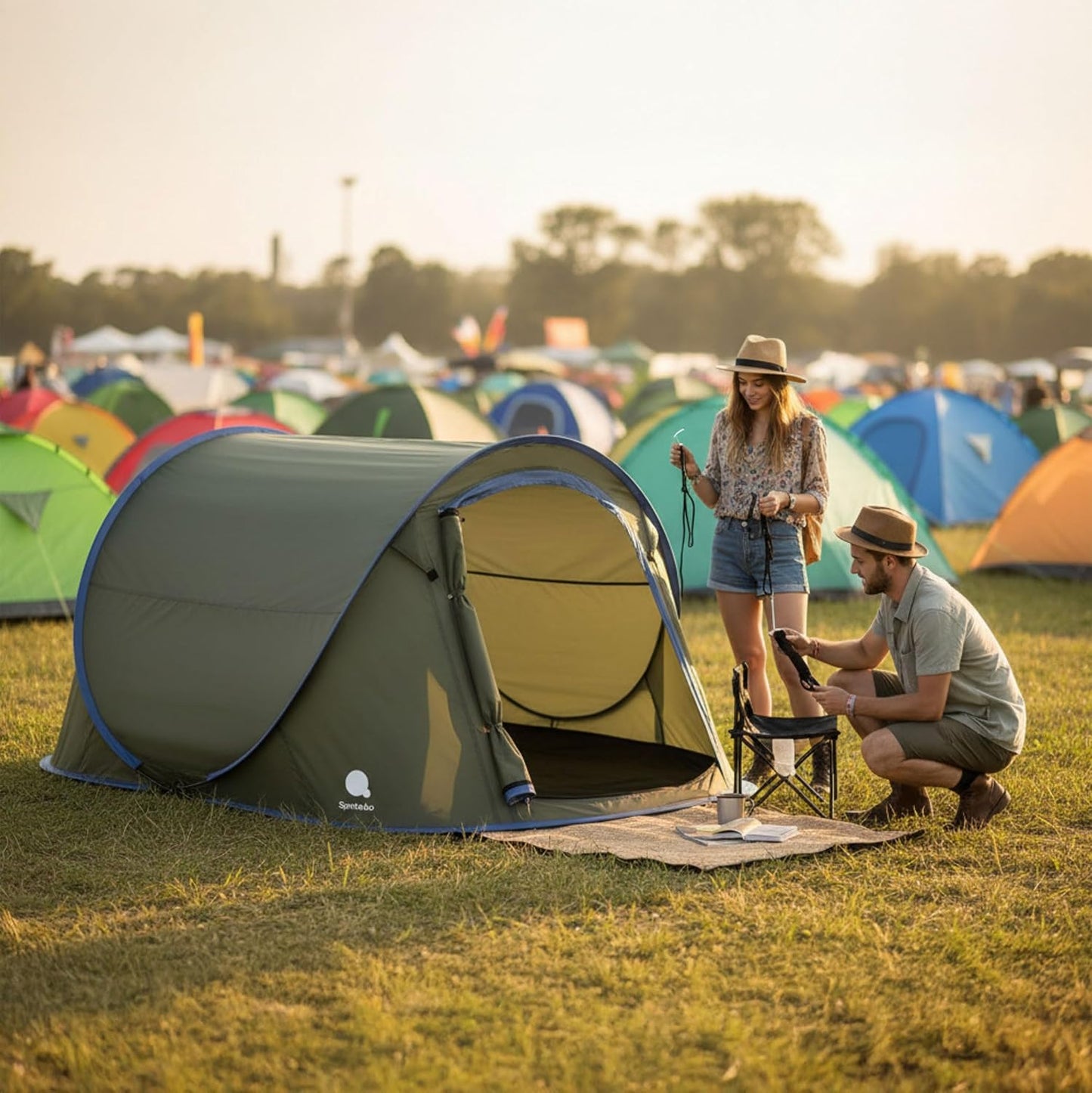 Pop Up Wurfzelt für 2 Personen, 2 Personen / grün
