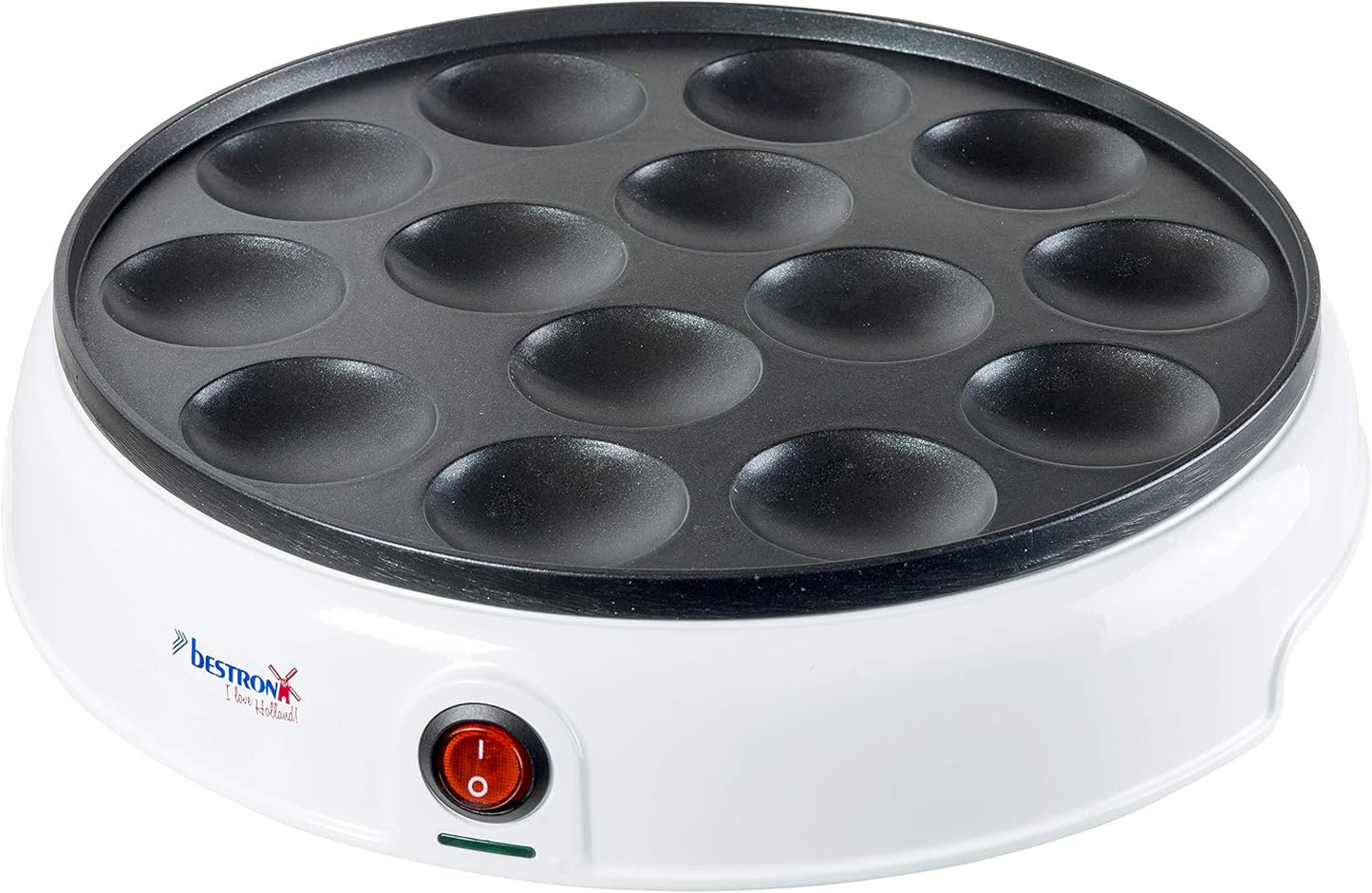 Mini Poffertjes Maker mit Antihaftbeschichtung, Weiss