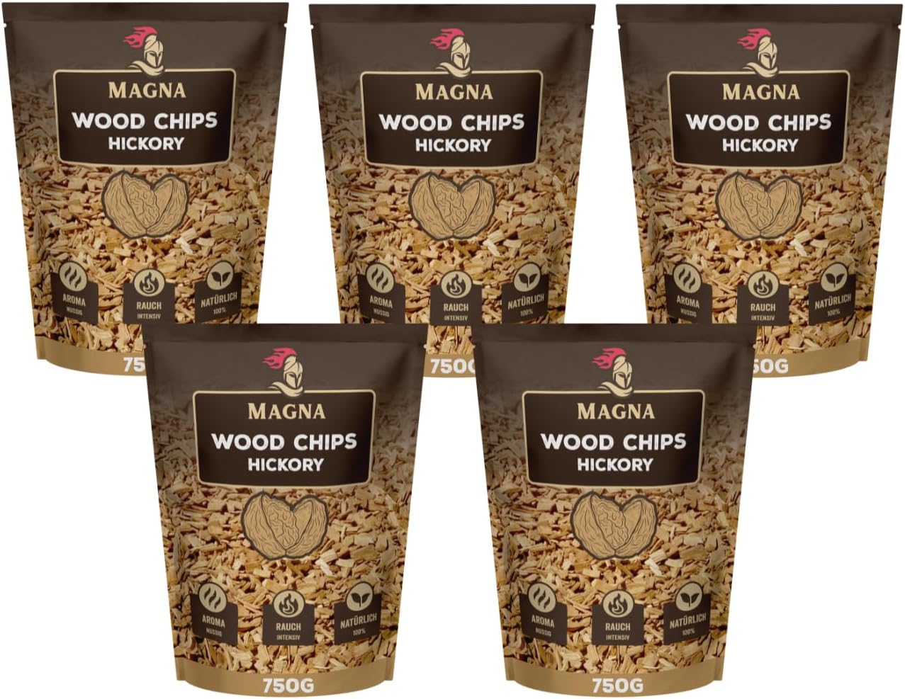 5-teiliges Räucherchips-Set Hickory, Holz (Hickory)