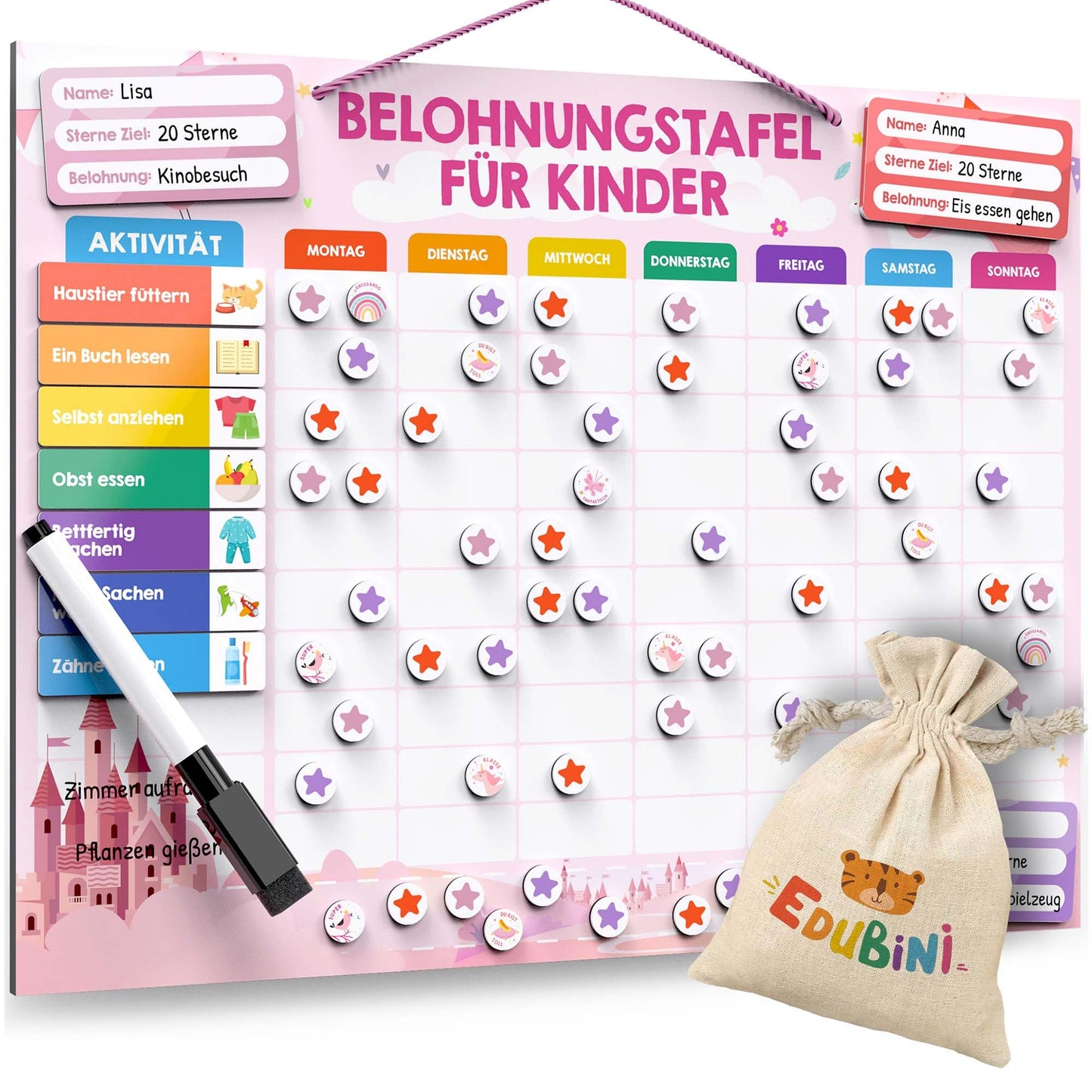 Belohnungstafel für Kinder, Tafel-Prinzessin