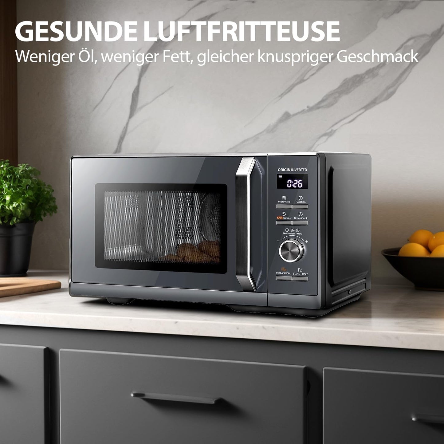 6-in-1 Mikrowellenherd mit Grill und Heissluft, 26L 6-in-1 Air Fry