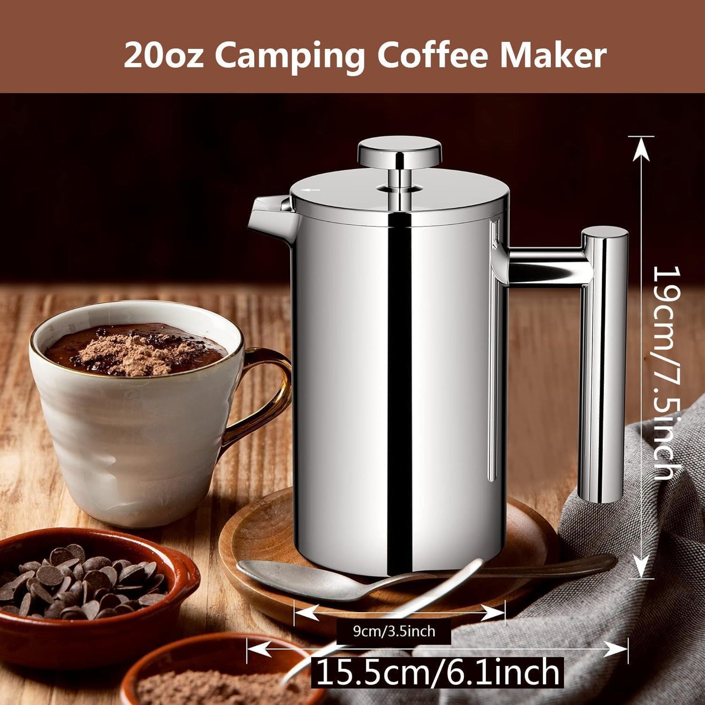 French Press, 600 ml, 600ml Silver