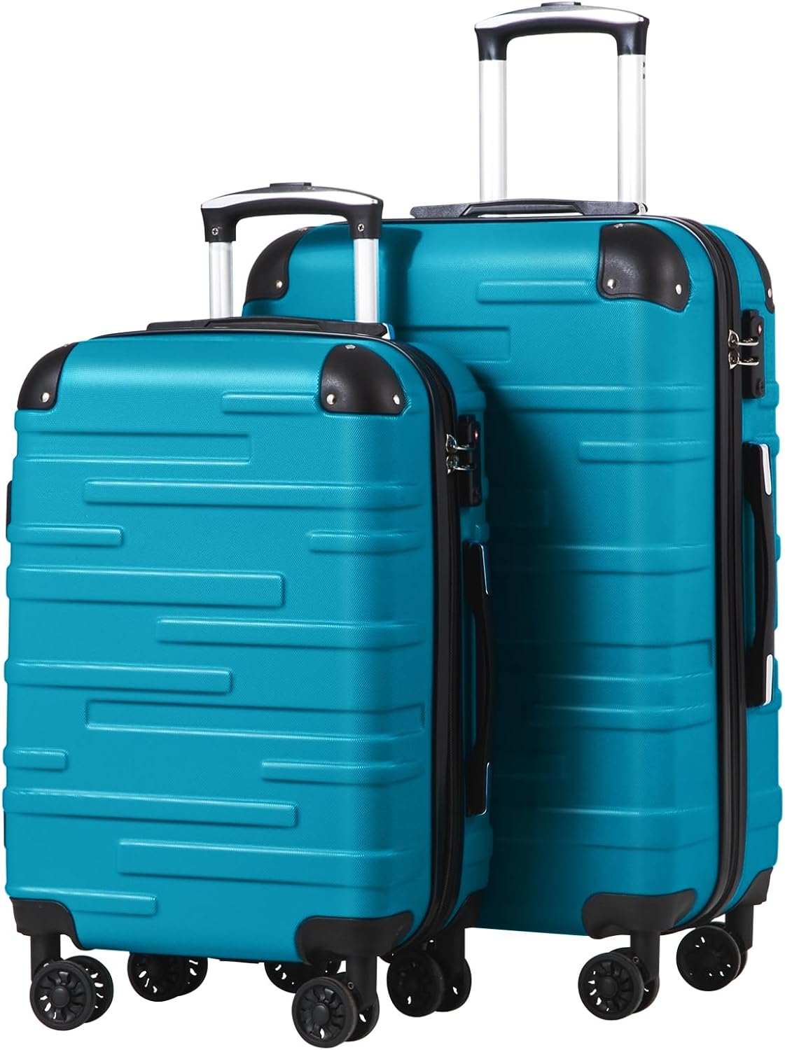 2er-Set Hartschalen-Reisekoffer, Türkisgrün Set-2tlg(S + M)