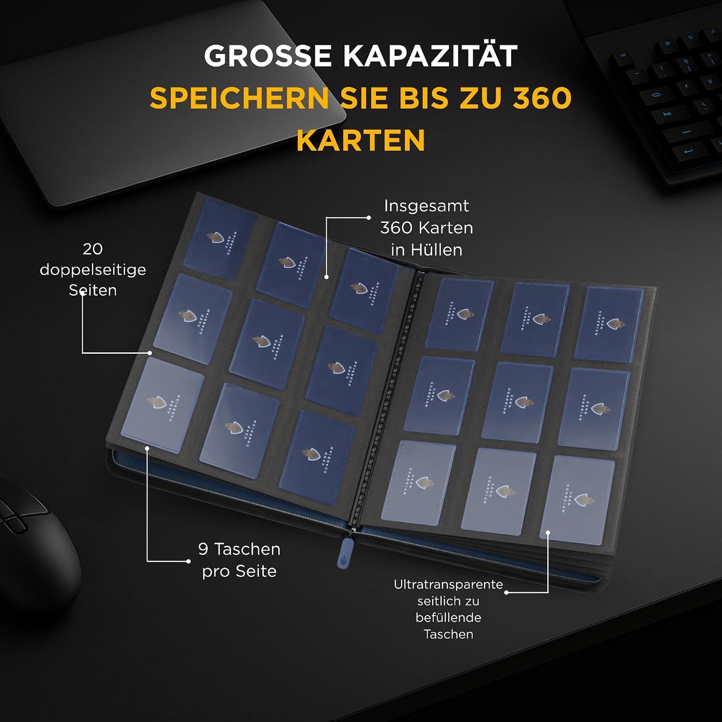 Sammelkarten-Album für 360 Karten, Blau