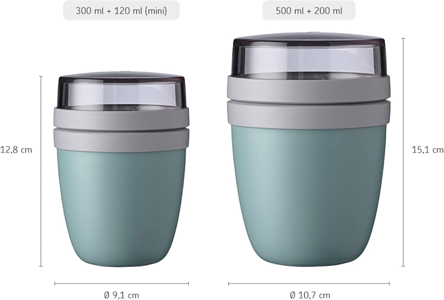 Ellipse Lunchpot mini + regular, 01. Nordic Sage|Lunchpot Duo Pack
