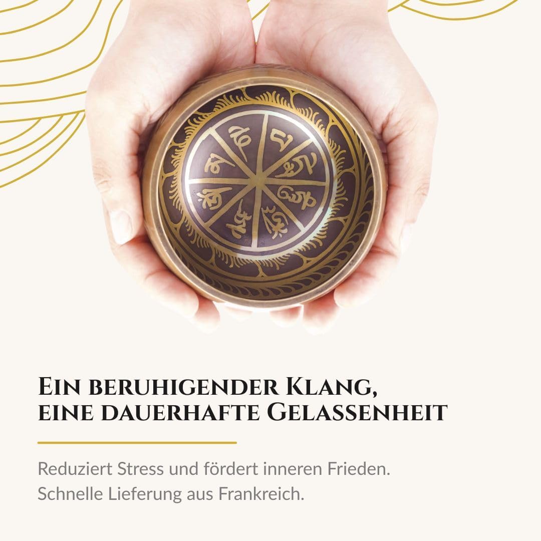 Meditationsschale mit Kissen und Holzhammer, Kleine Schüssel