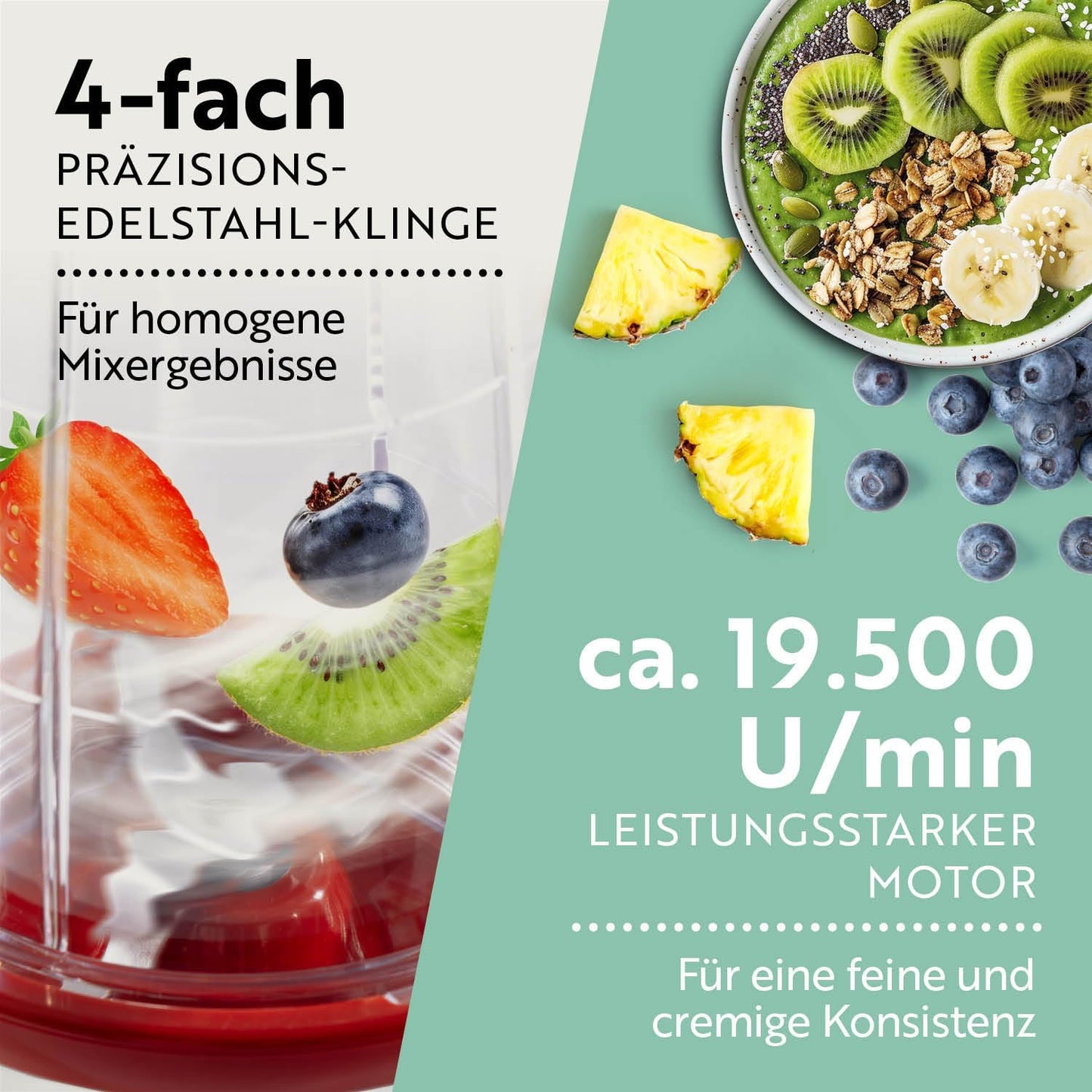 Mr. Magic Mixer Smoothie Maker Set, 4-tlg., Mr. Magic | 250W | M-Set, Weiss | Rot