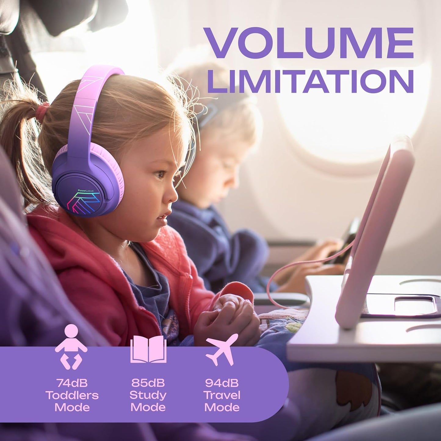 Bobo Bluetooth-Kopfhörer für Kinder, Lila