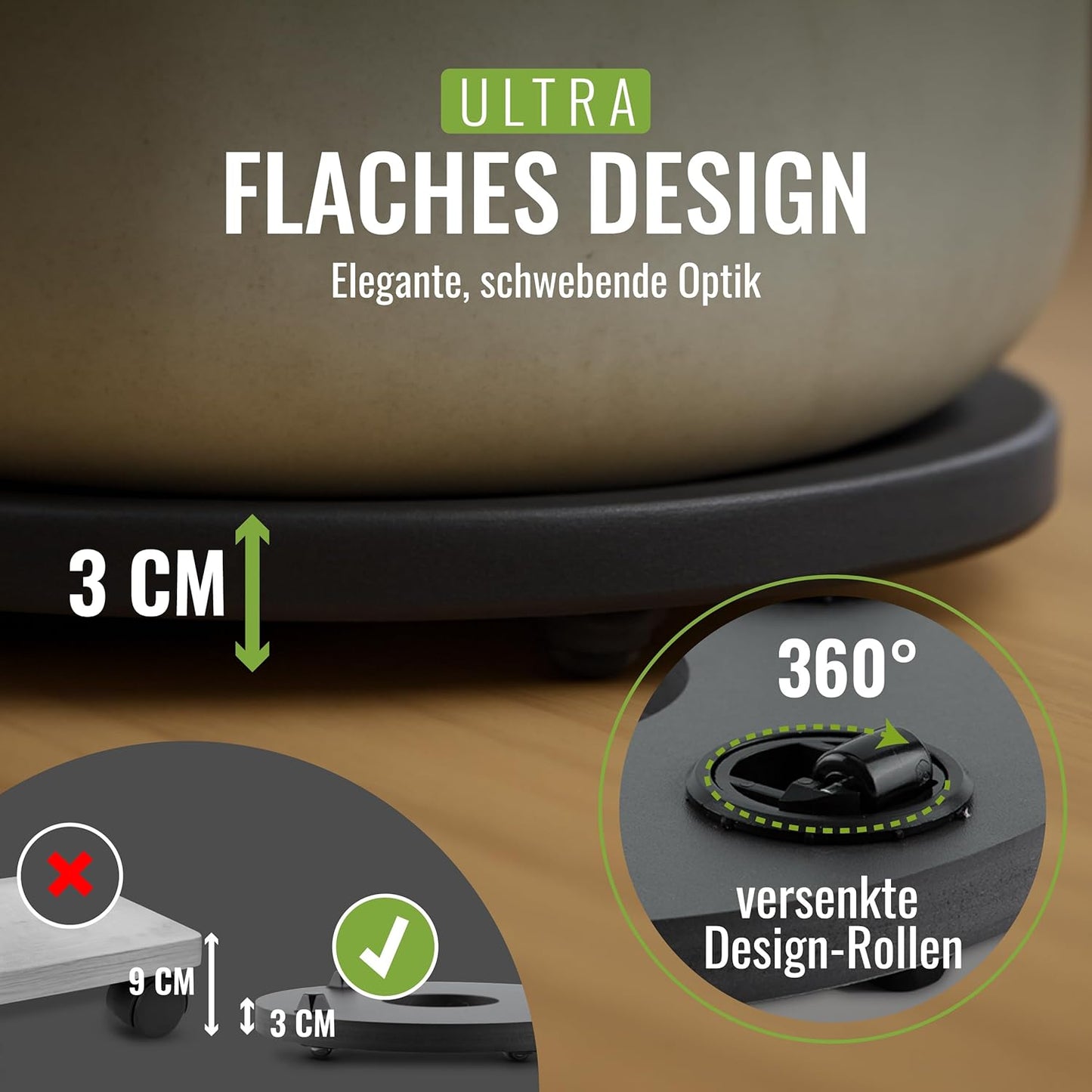Pflanzenroller für Blumentöpfe, Ø28cm