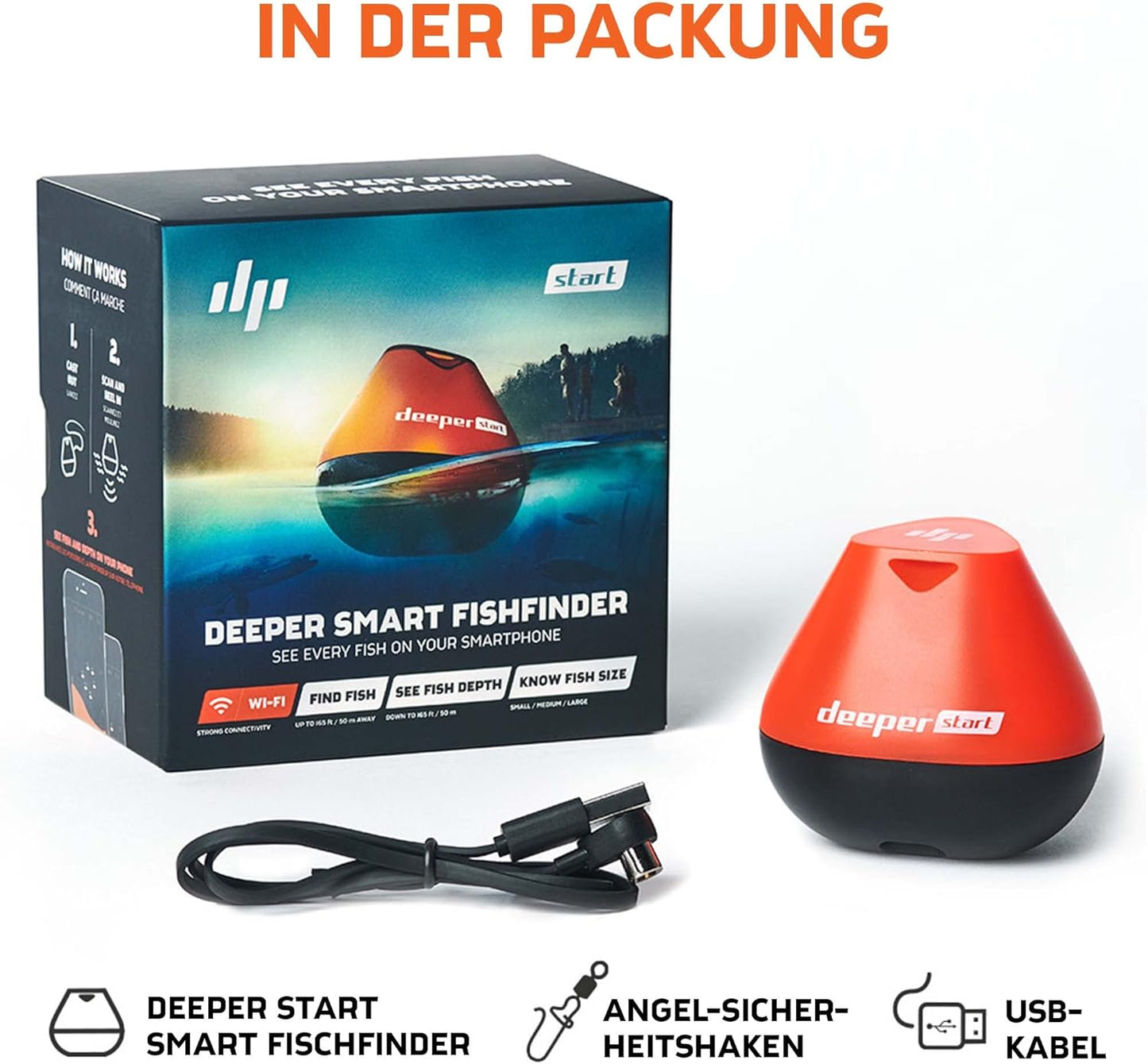 Kabelloser WLAN Fischfinder für Uferangler, Single