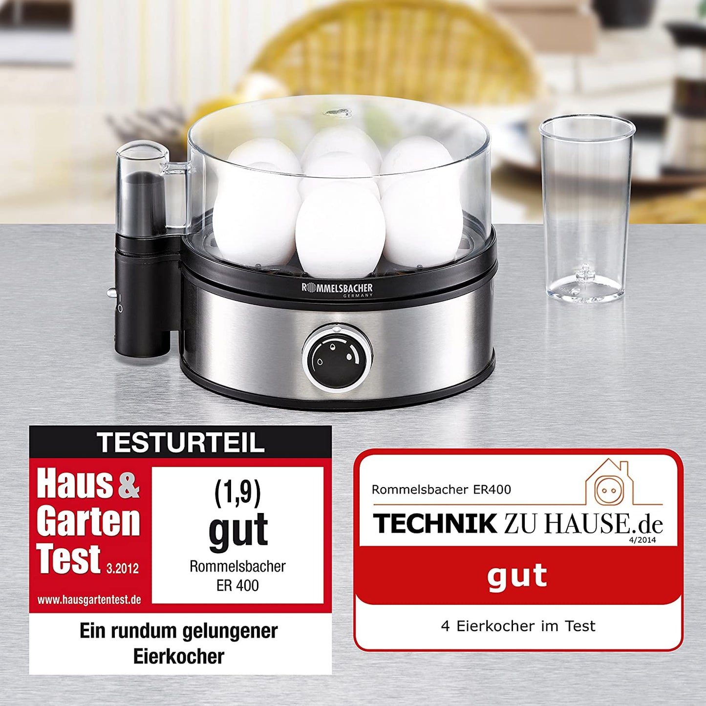 Eierkocher ER 400, Edelstahl Single