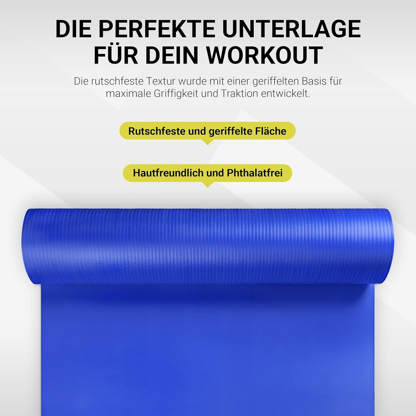 Gymnastikmatte mit Tragegurt, Königsblau 183 x 61 x 1 cm