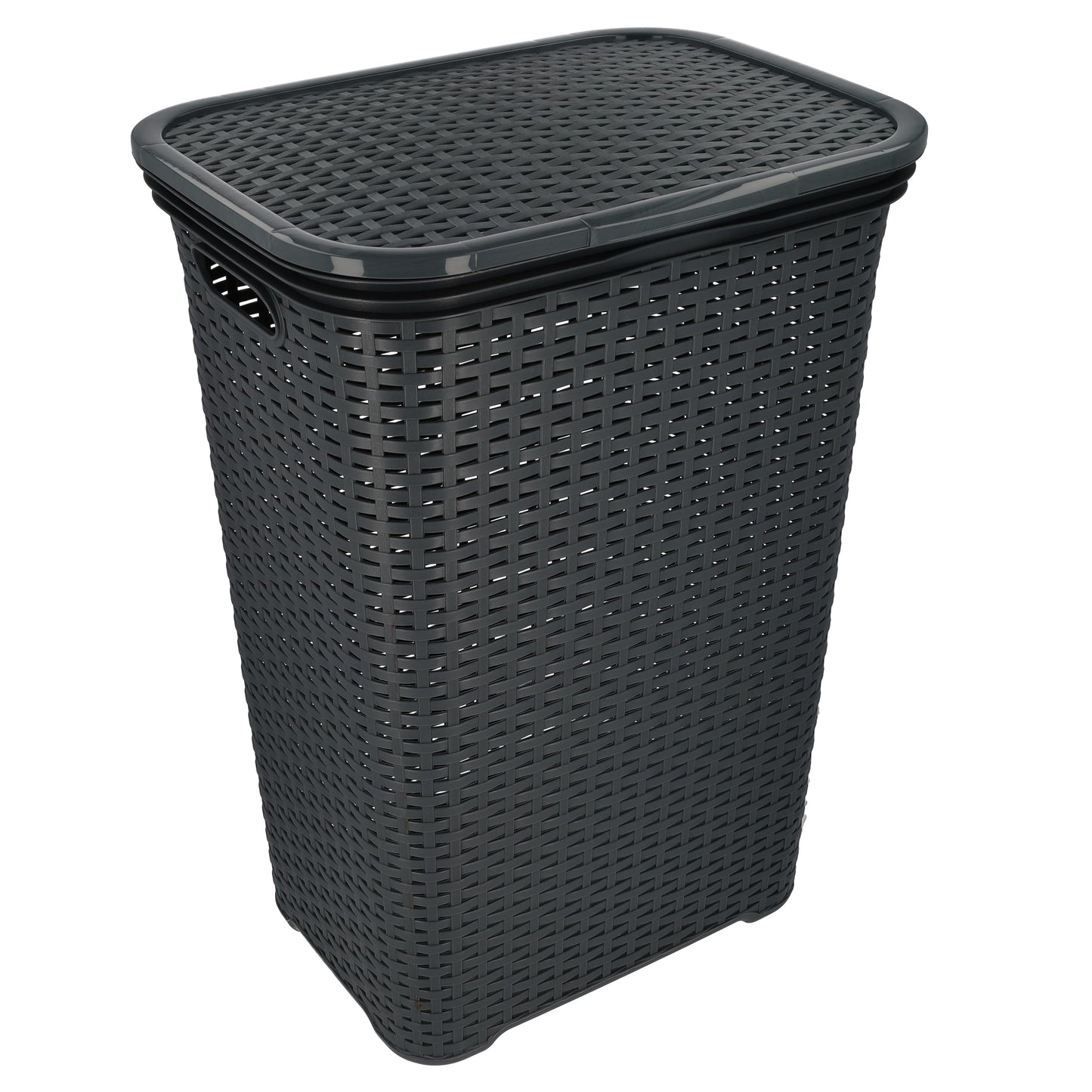 Wäschekorb mit Deckel, 65 Liter, Anthrazit Gross