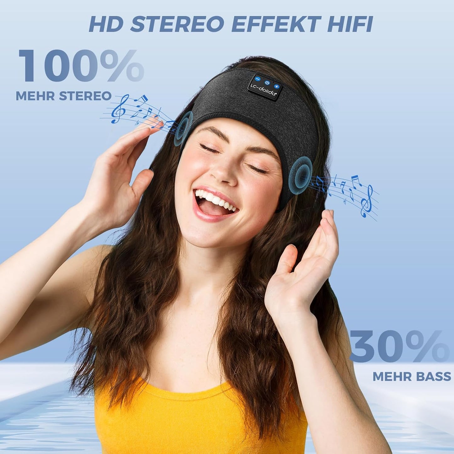 Kopfhörer-Stirnband, L Schwarz