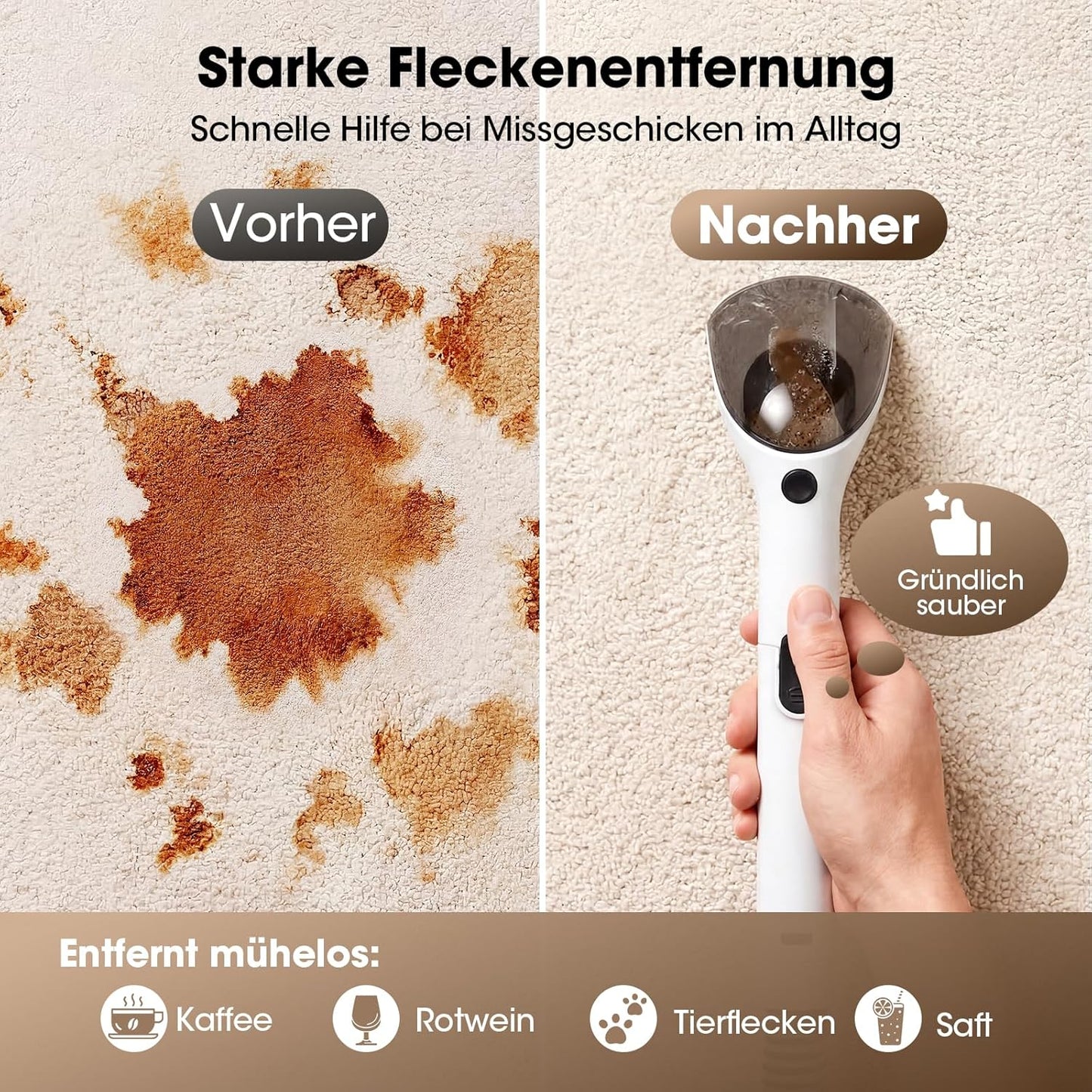 Polster- & Teppichreiniger, Schwarz-weiss