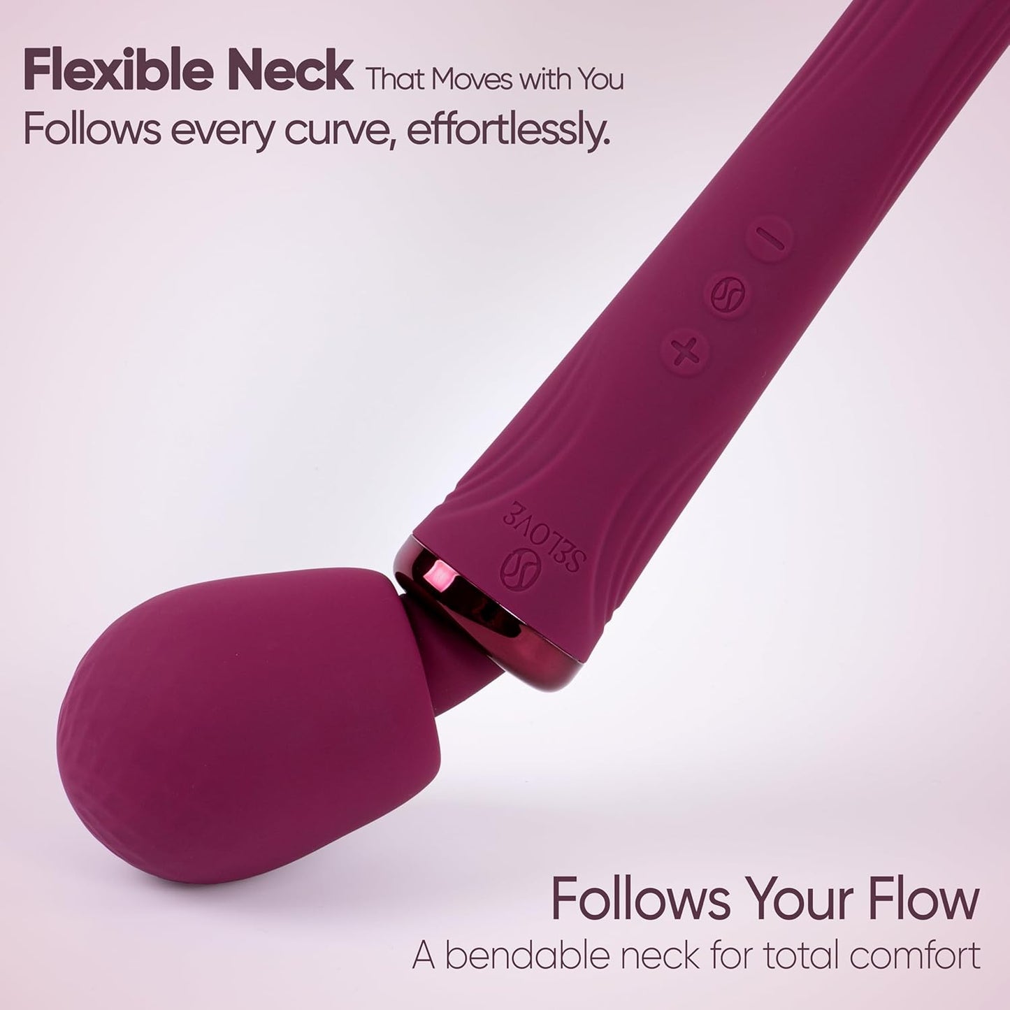 Vela Wand Massagestab mit flexiblem Hals, Deep Purple