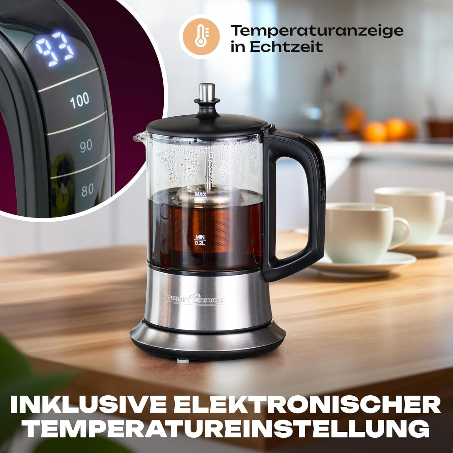 2in1 Wasserkocher & Teekocher PC TK 1166 mit Filter