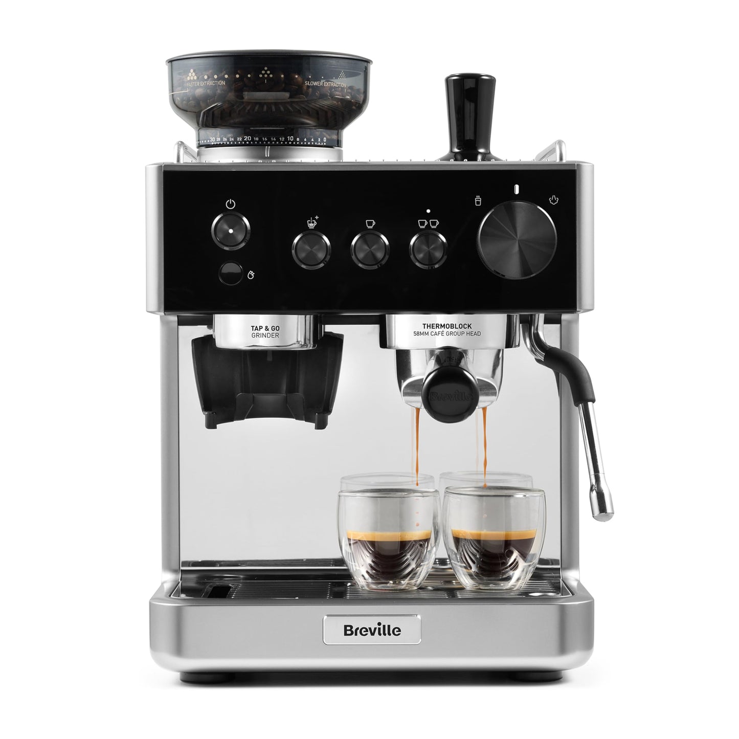 Espressomaschine mit Kaffeemühle und Milchaufschäumer, Barista Classic