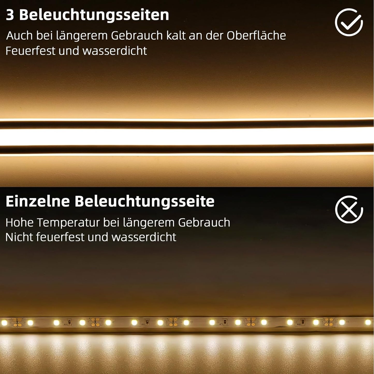 LED Unterbauleuchte, Warmes Weiss ; 2M