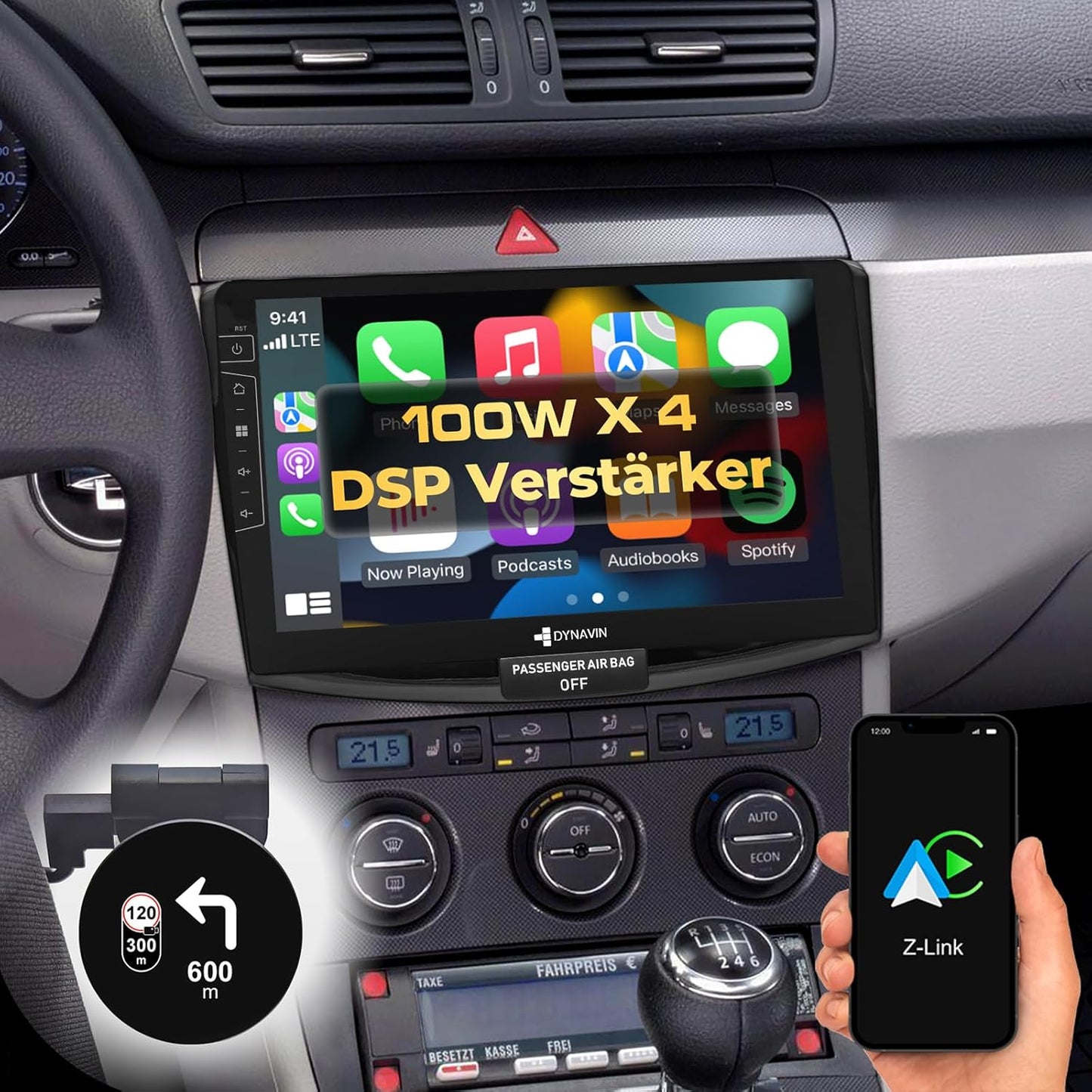 D9-B6B Premium Flex Autoradio für VW Passat B6 CC, Schwarz