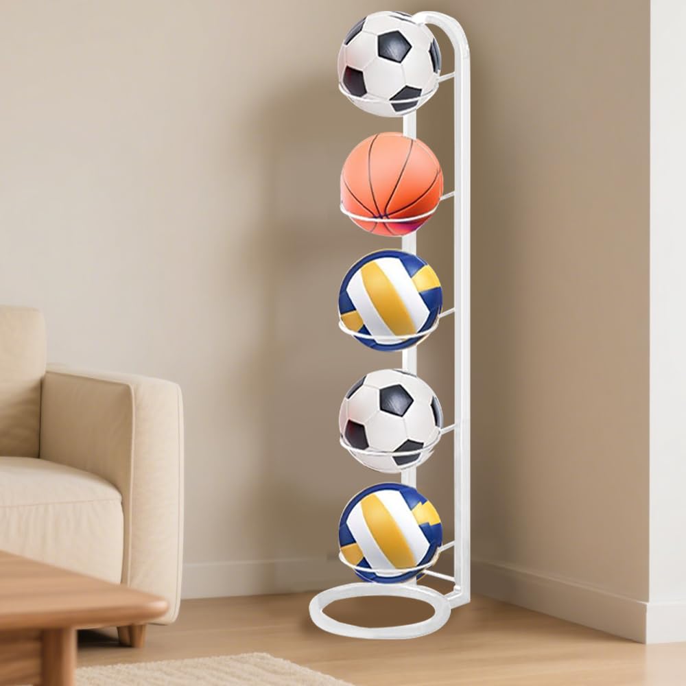 Ballständer für Basketball & Fussball, Weiss