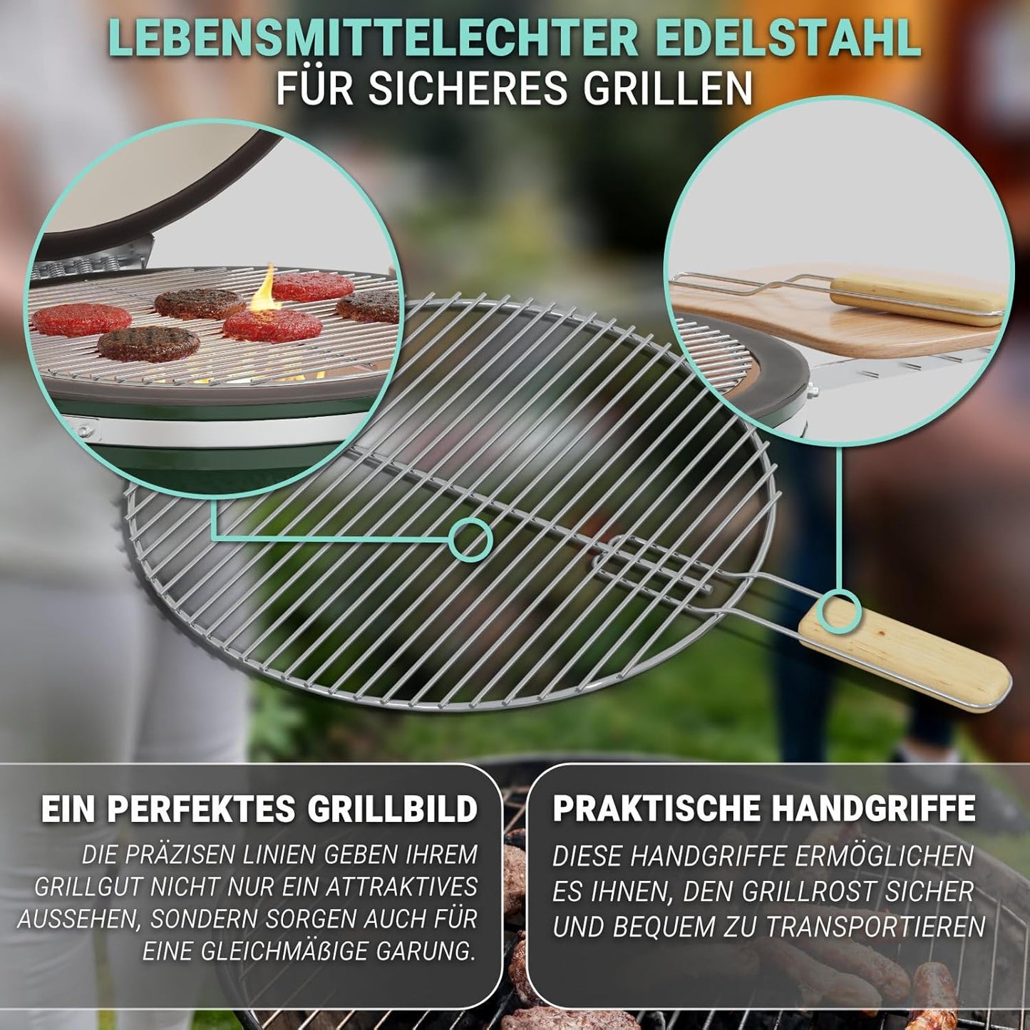 Runder Edelstahl Grillrost, Rund Ø54,5cm