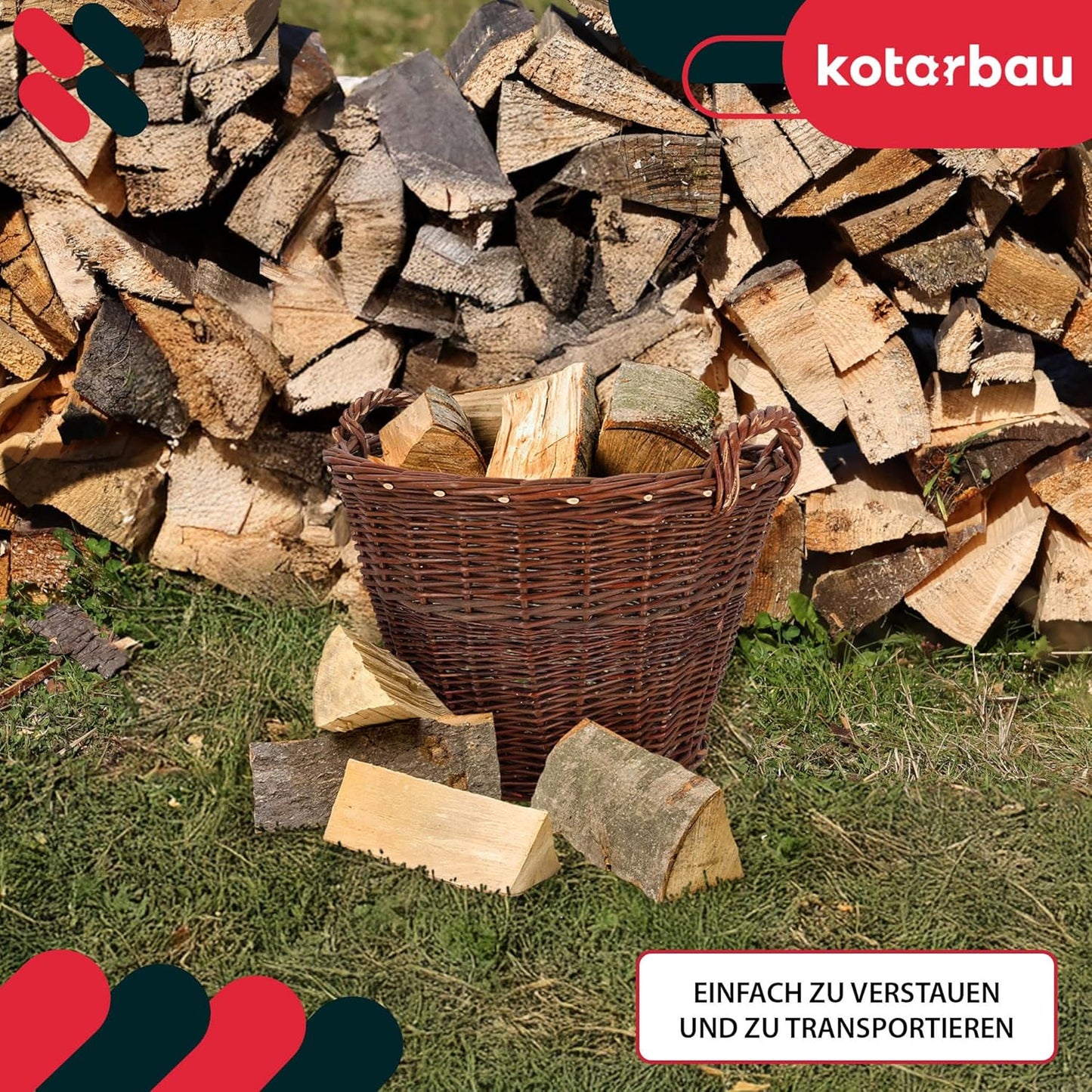 Weidenkorb mit Griffen, ø 50 cm