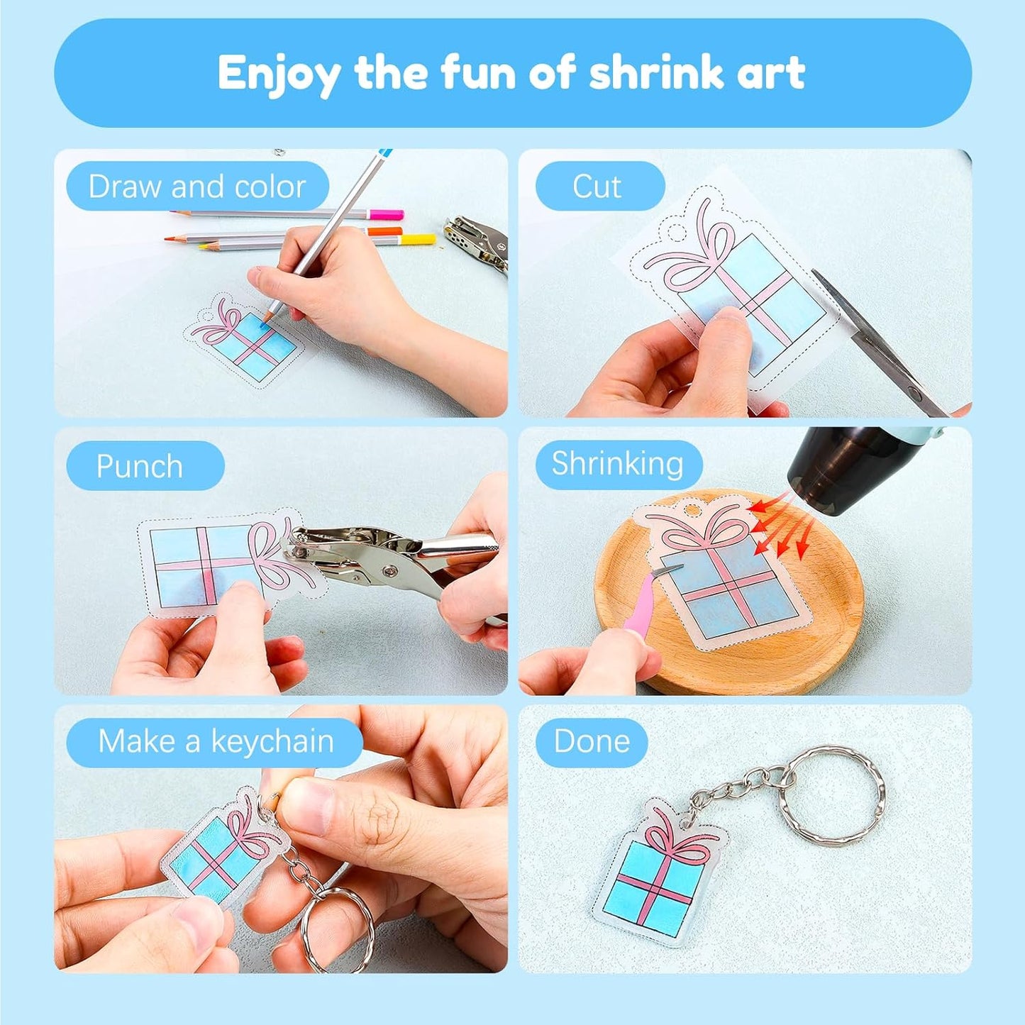 Wärmeschrumpf-Plastikfolien-Kit mit Zubehör, 145 PCS