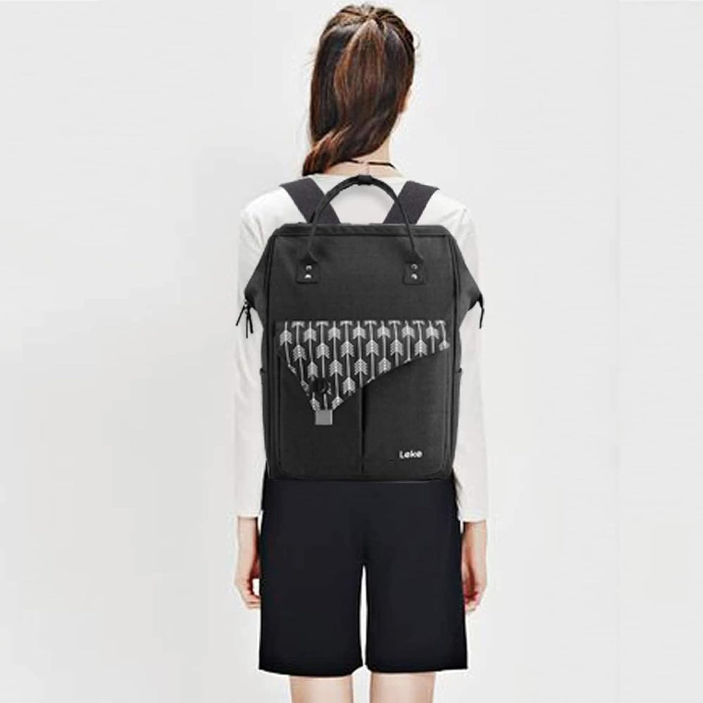 Rucksack mit Laptopfach & Anti-Diebstahl-Tasche, 15.6 Zoll Schwarz